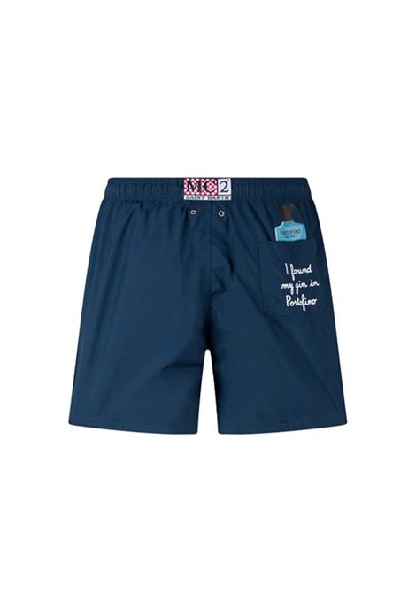Costume uomo Guatavia Embroidered MC2 Saint Barth 05688H Blu lunghezza media vestibilità regolare tessuto leggero tinta unita MC2 SAINT BARTH | Costume | GUATAVIAEMBROIDERED05688H61